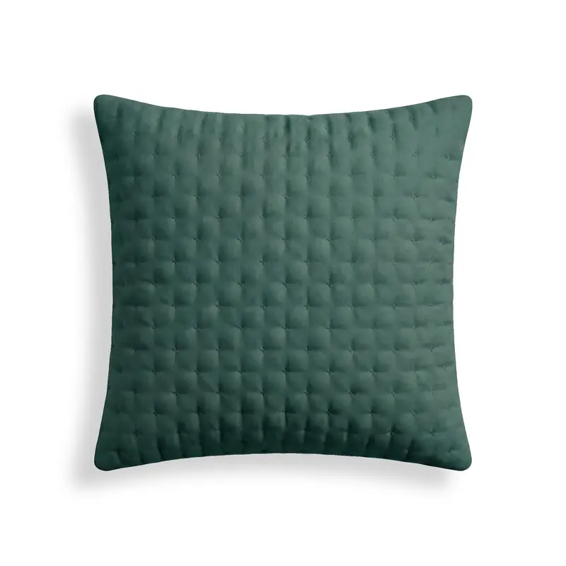 Funda de almohada lisa acolchada Azul Esmeralda