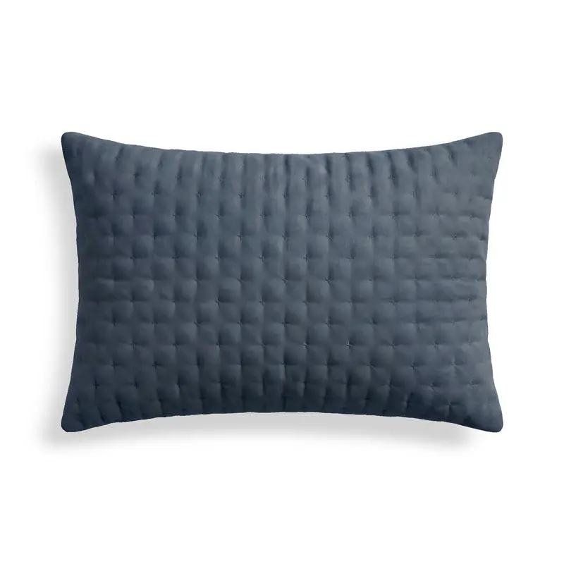 Funda de almohada lisa acolchada Azul Oscuro 50x80 cm