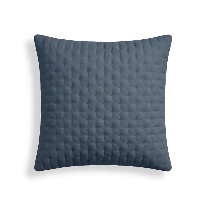Funda de almohada lisa acolchada Azul Oscuro