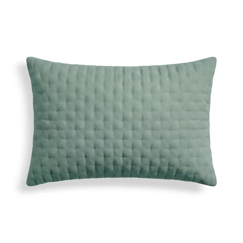 Funda de almohada lisa acolchada Azul Turquesa 50x80 cm