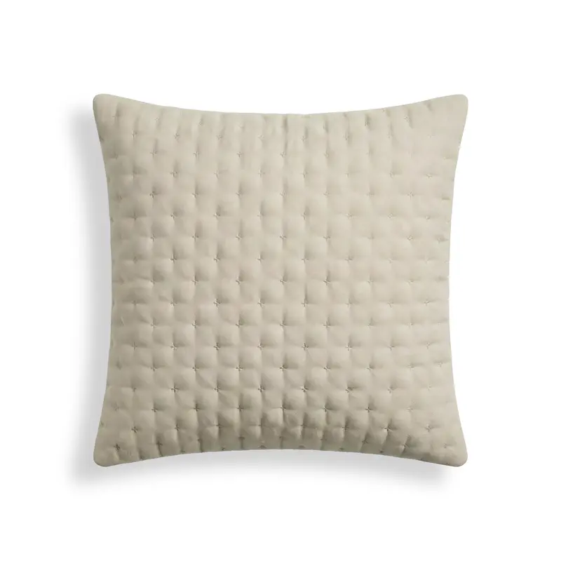 Funda de almohada lisa acolchada Beige Claro