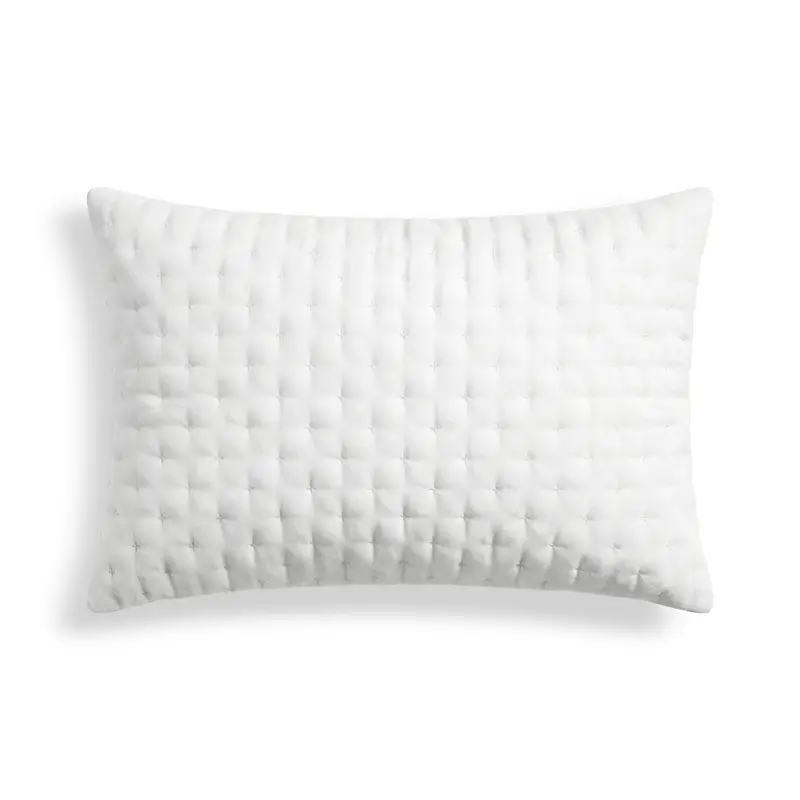 Funda de almohada lisa acolchada Blanco 50x80 cm