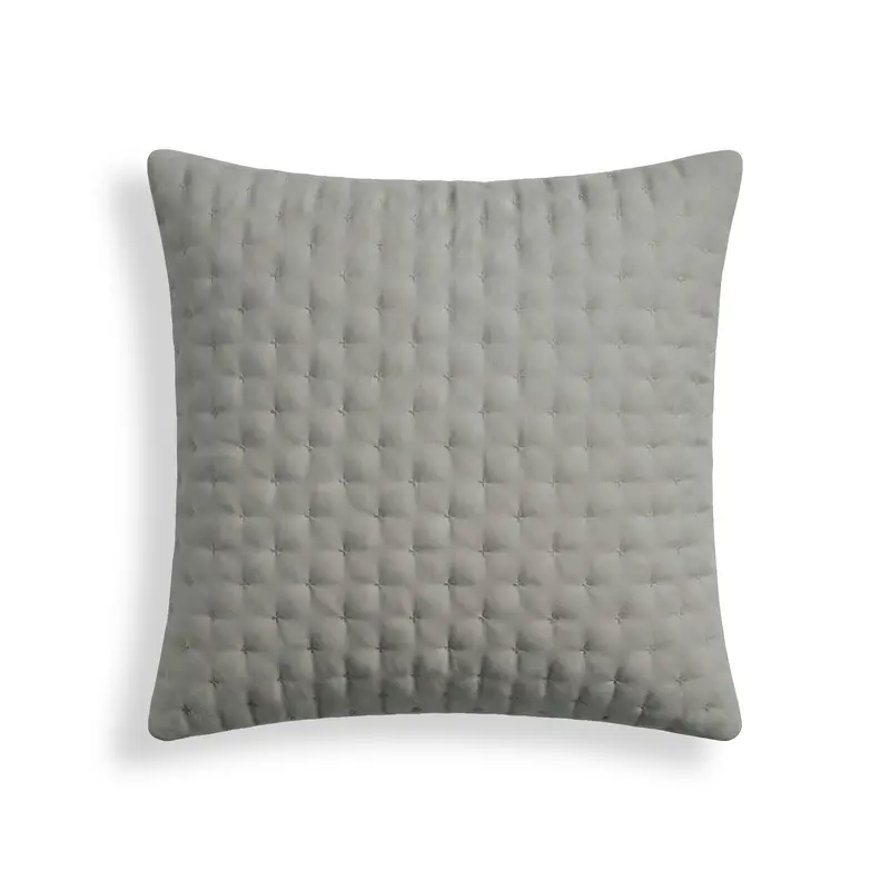Funda de almohada lisa acolchada Ceniza
