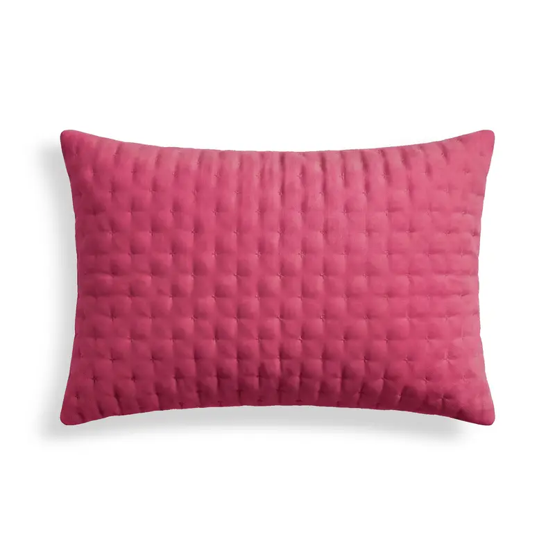 Funda de almohada lisa acolchada Fucsia 50x80 cm