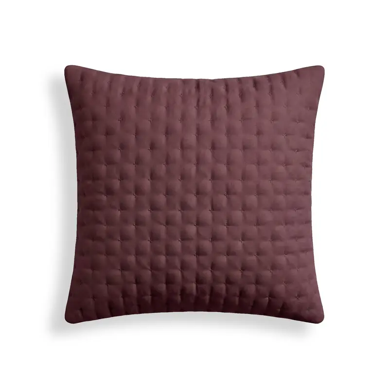 Funda de almohada lisa acolchada Granate