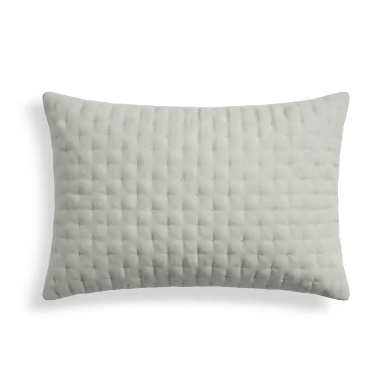 Funda de almohada lisa acolchada Gris Plata 50x80 cm