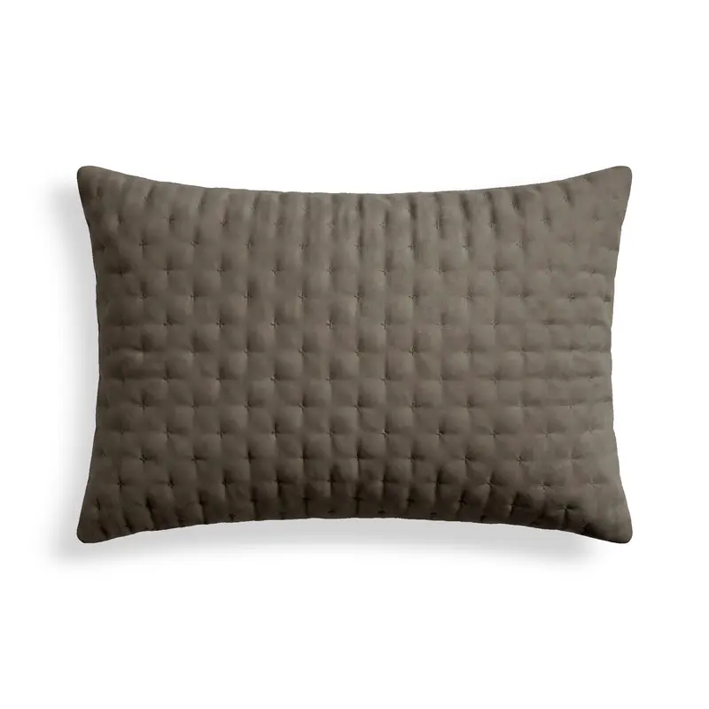 Funda de almohada lisa acolchada Marrón Oscuro 50x80 cm