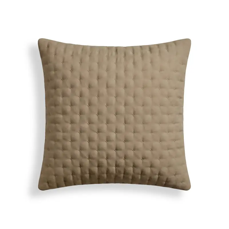 Funda de almohada lisa acolchada Marrón