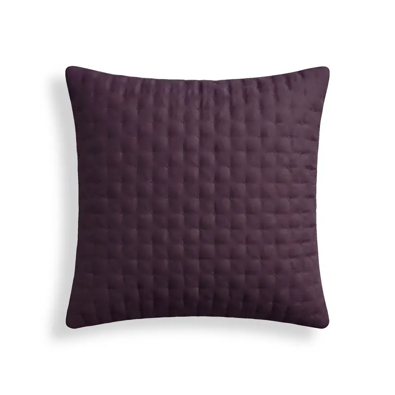 Funda de almohada lisa acolchada Morado