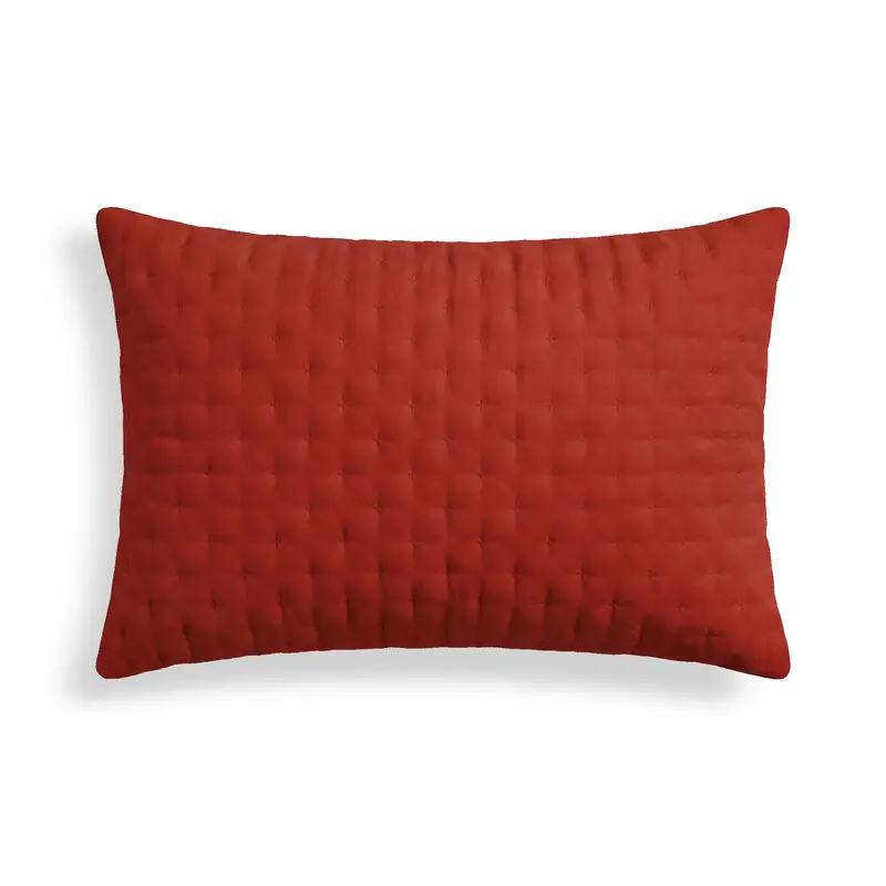 Funda de almohada lisa acolchada Rojo 50x80 cm