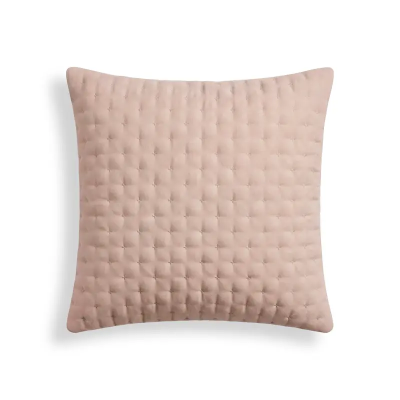 Funda de almohada lisa acolchada Rosa Empolvado