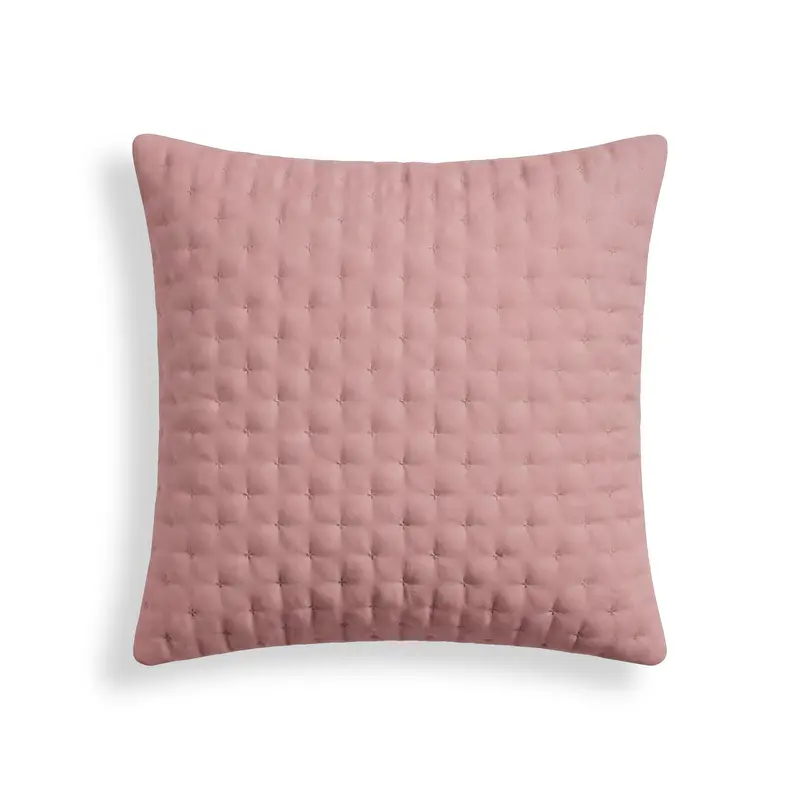 Funda de almohada lisa acolchada Rosa
