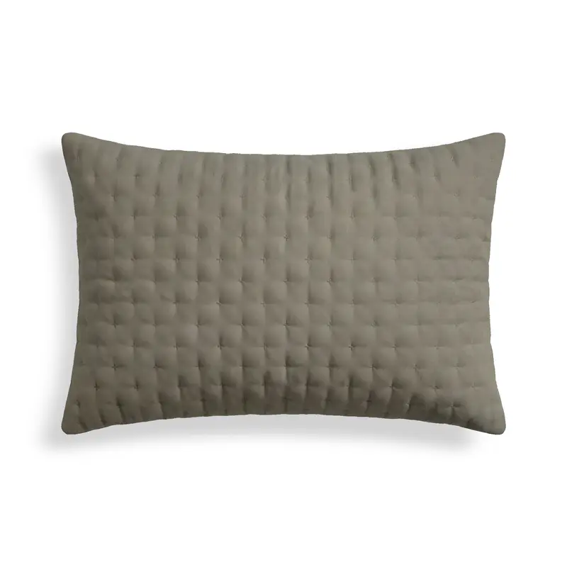 Funda de almohada lisa acolchada Taupe 50x80 cm