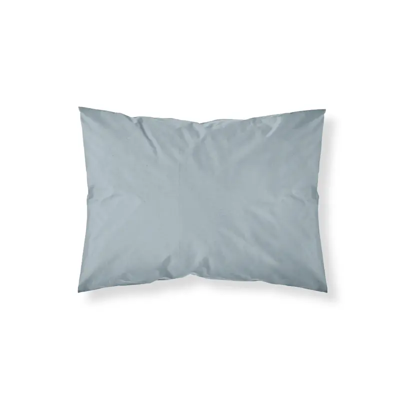 Funda de almohada percal 200 hilos lisa Azul Soft