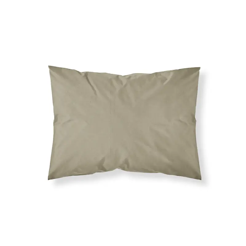 Funda de almohada percal 200 hilos lisa Moka