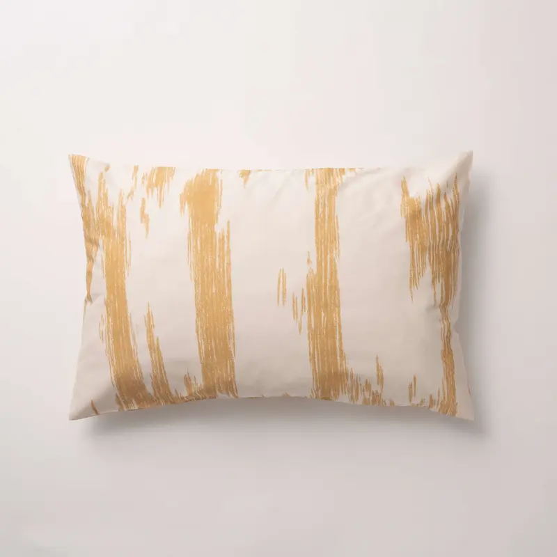 Funda de almohada percal 200 hilos Mahón Mostaza