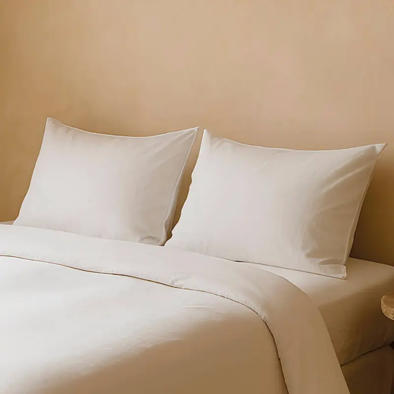 FUNDA DE ALMOHADA SOLAPA 100% ALGODÓN BLANCO ÓPTICO