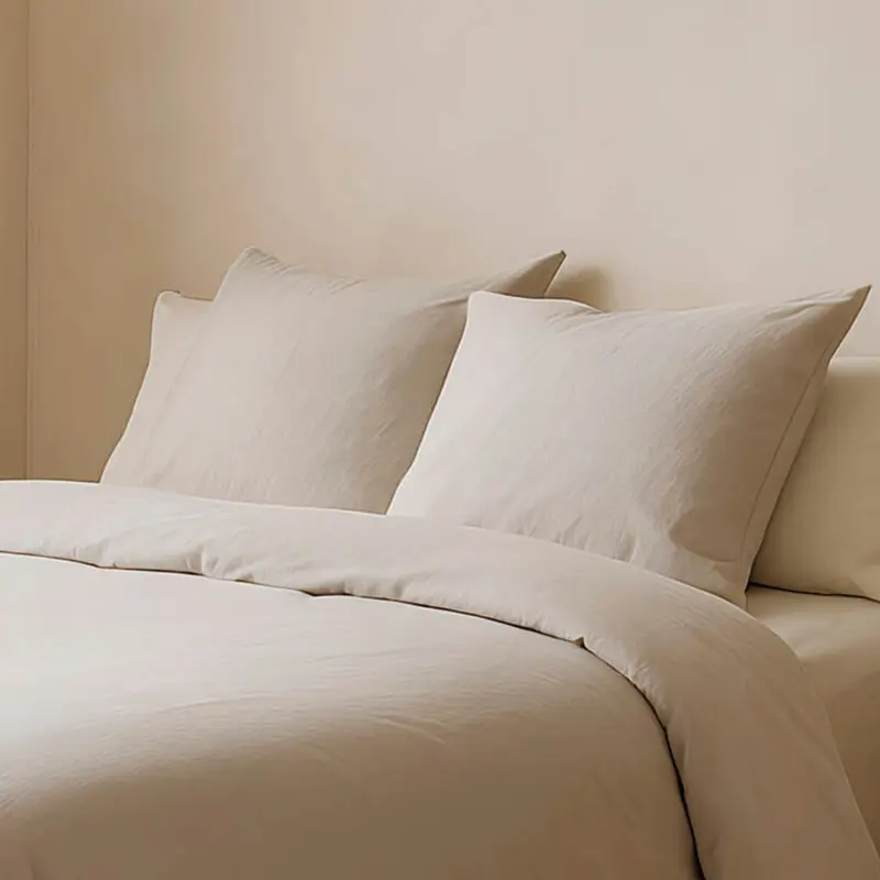 FUNDA DE ALMOHADA SOLAPA 100% ALGODÓN FTR6 BEIG