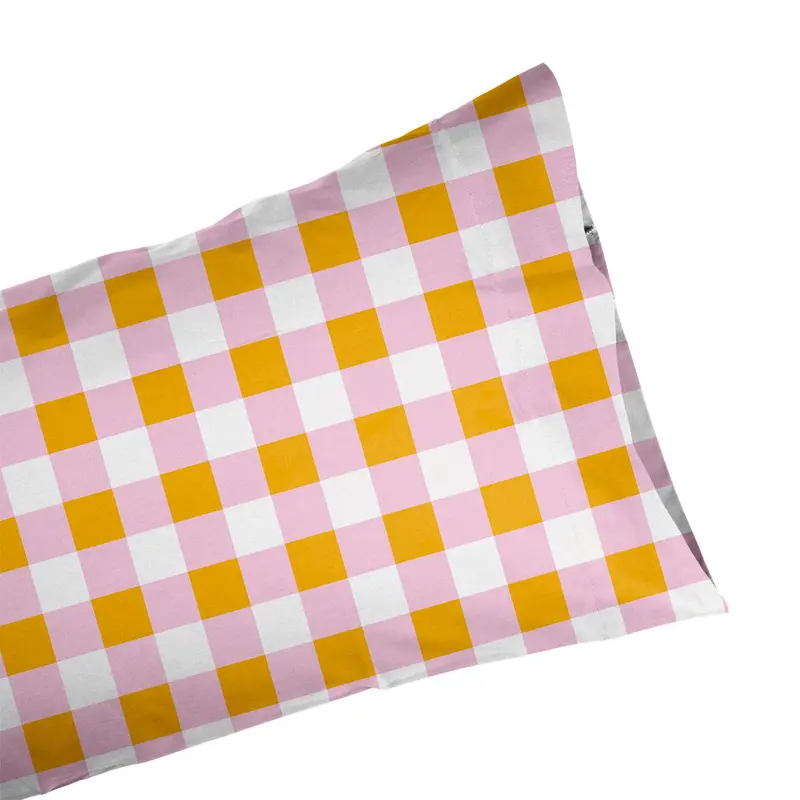 Funda de almohada Vichy Rosa Amarillo