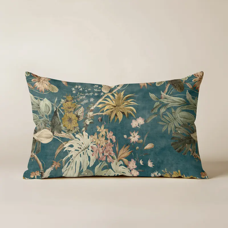 Funda de cojín 100% algodón 30x50 cm Aspe Azul