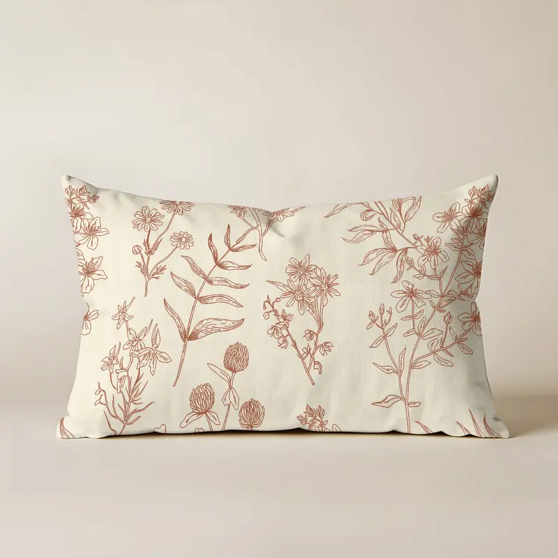 Funda de cojín 100% algodón 30x50 cm Romani Teja Cont