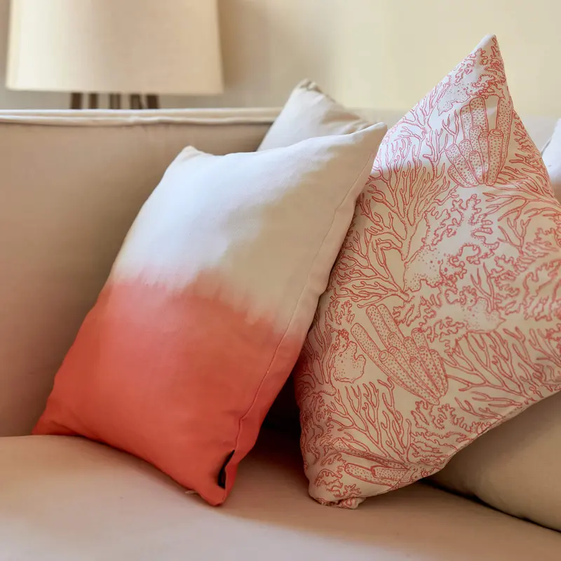 Funda de cojín 100% algodón 50x50 cm Estarit Coral A