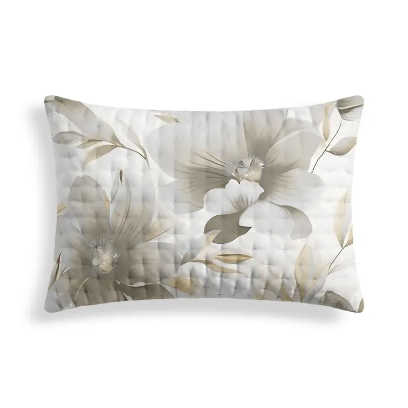 Funda de cojín acolchada estampada Bloom Beige 30x50 cm