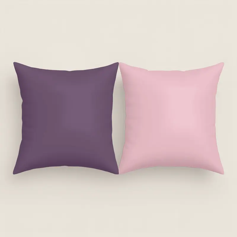 FUNDA DE COJÍN BICOLOR BERENJENA/ROSA VIEJO