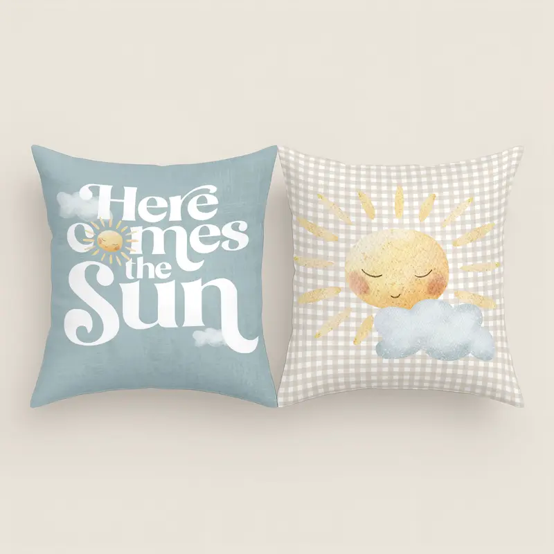 FUNDA DE COJÍN CUNA BEBÉ SUN 100% ALGODÓN