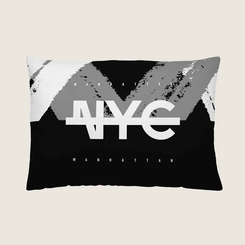 FUNDA DE COJÍN ESTAMPADO NYC 100% ALGODÓN