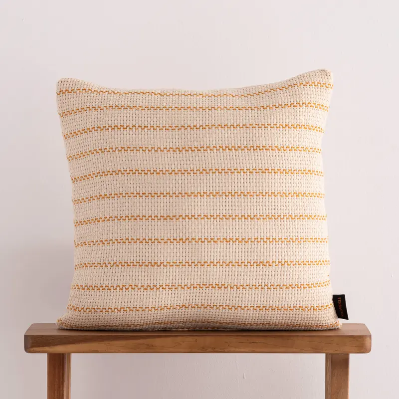 Funda de cojín jacquard Agres Ocre