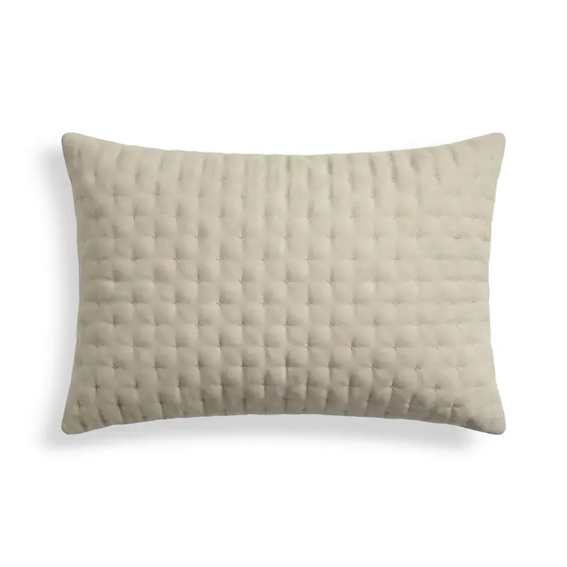Funda de cojín lisa acolchada Beige Claro 30x50 cm