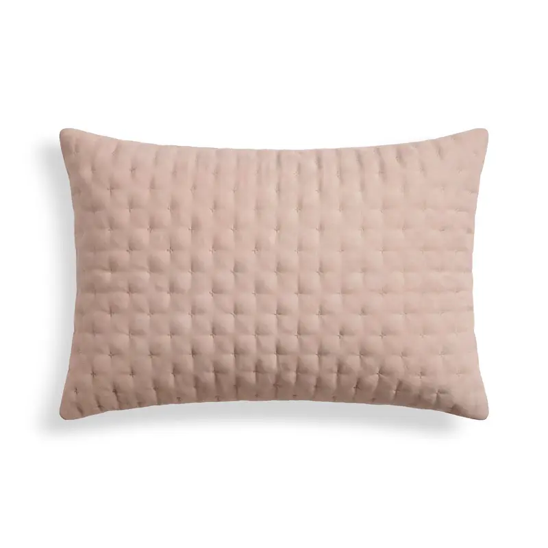 Funda de cojín lisa acolchada Rosa Empolvado 30x50 cm