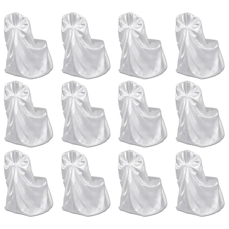 Funda de silla para banquete de boda 12 unidades blanco
