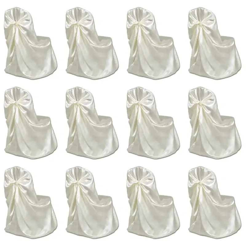 Funda de silla para banquete de boda 12 unidades crema