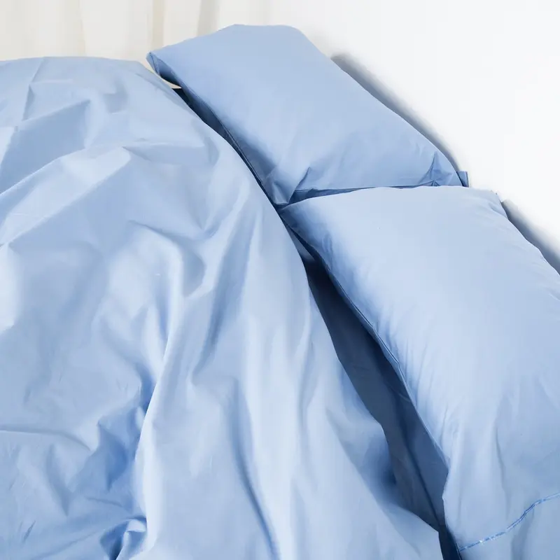 Funda nórdica Algodón Percal de 200 hilos Azul Grisáceo