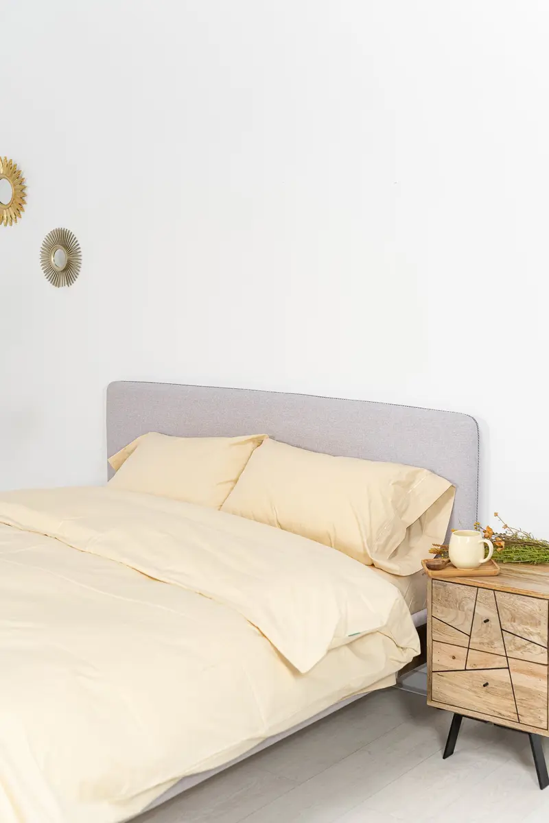 Funda nórdica Algodón Percal de 200 hilos Beige