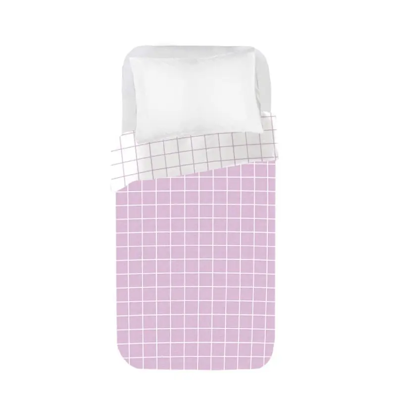 Funda nórdica Bebé Reversible Cuadro Malva