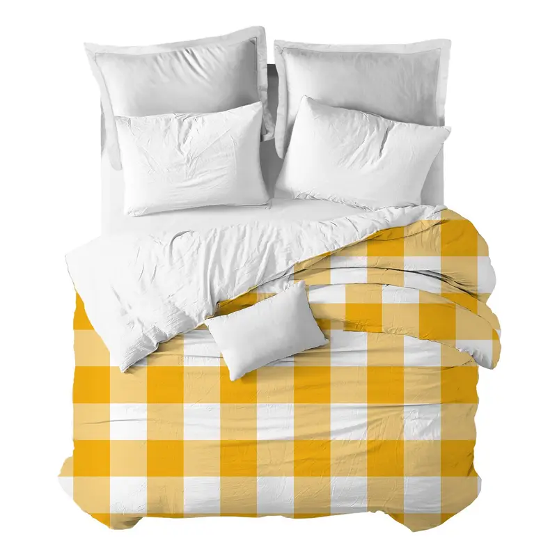 Funda nórdica Cuadro Scandi Amarillo