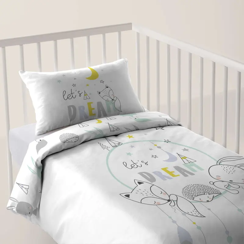 FUNDA NÓRDICA CUNA BEBÉ LETS DREAM 100% ALGODÓN