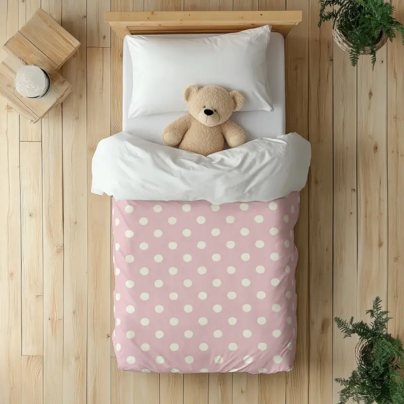 Funda nórdica Infantil Lunares Irregulares Crema Rosado S