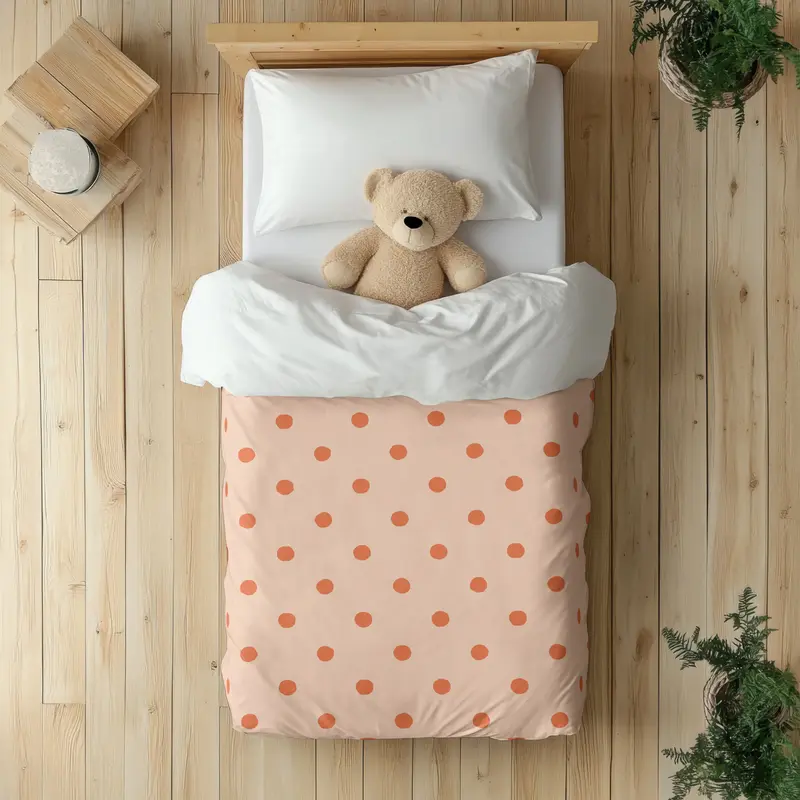Funda nórdica Infantil Lunares Irregulares Naranja Rosado M