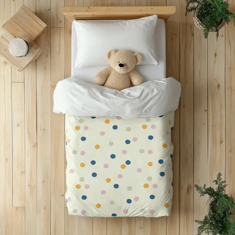 Funda nórdica Infantil Puntos Irregulares Amarillo Azul Rosa M