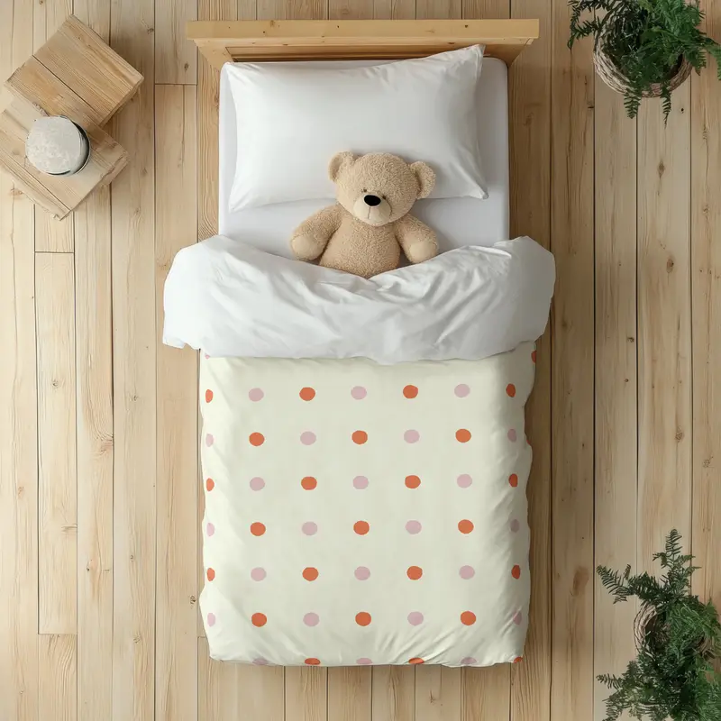 Funda nórdica Infantil Puntos Irregulares Beige Rosa Naranja M