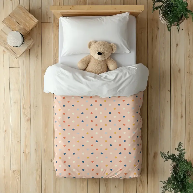 Funda nórdica Infantil Puntos Irregulares Retro Naranja Azul S