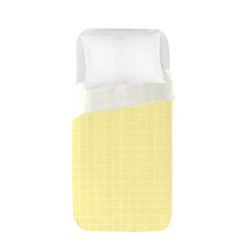 Funda nórdica Infantil Reversible Cuadro Amarillo