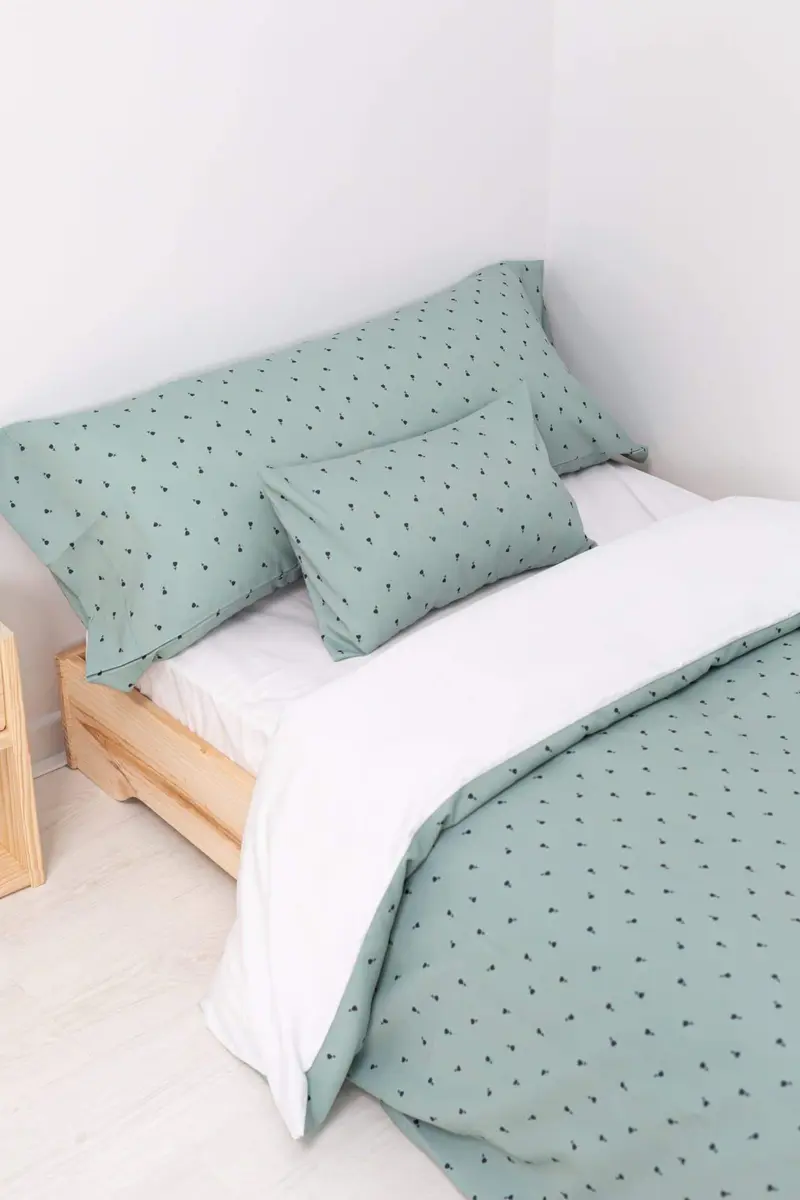 Funda nórdica Infantil Tulipán Verde