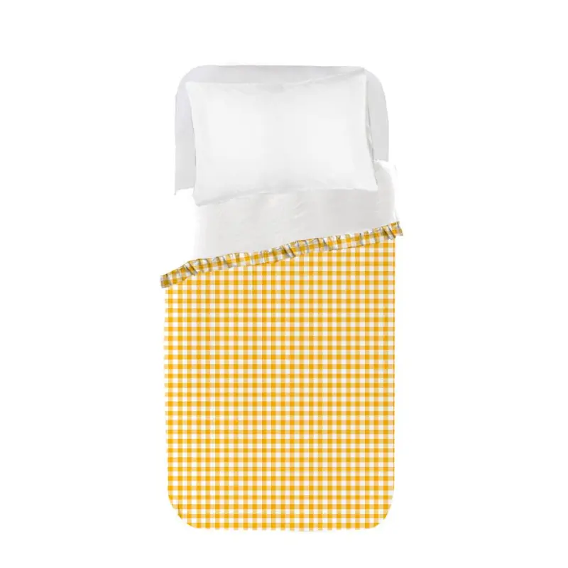 Funda nórdica Infantil Vichy Amarillo con volante