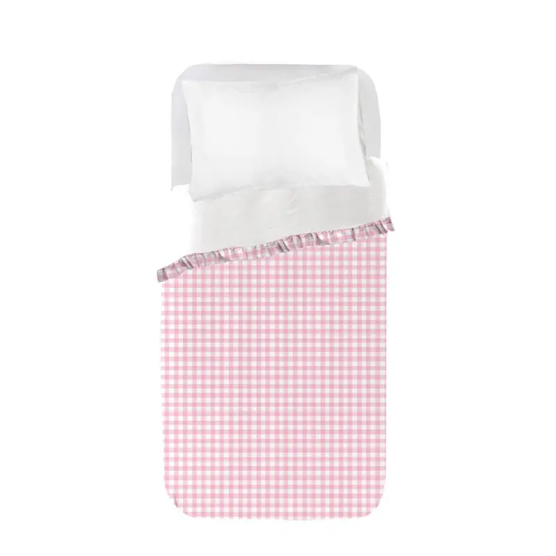 Funda nórdica Infantil Vichy S Rosa con volante