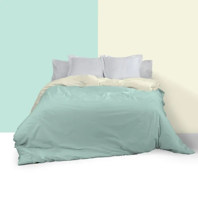 Funda nórdica reversible aqua-crema